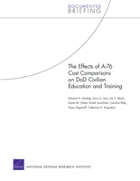The Effects of A-76 Cost Comparisons on DoD Civilian Education and Training