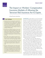 The Impact on Workers' Compensation Insurance Markets of Allowing the Terrorism Risk Insurance Act to Expire