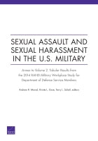 Sexual Assault and Sexual Harassment in the U.S. Military: Annex to Volume 2. Tabular Results from the 2014 RAND Military Workplace Study for Department of Defense Service Members
