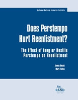 Does Perstempo Hurt Reenlistment? The Effect of Long or Hostile Perstempo on Reenlistment