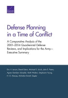 Defense Planning in a Time of Conflict: A Comparative Analysis of the 2001–2014 Quadrennial Defense Reviews, and Implications for the Army — Executive Summary