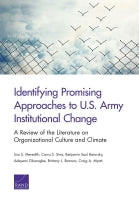 Identifying Promising Approaches to U.S. Army Institutional Change: A Review of the Literature on Organizational Culture and Climate
