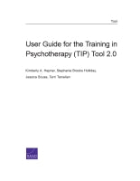 User Guide for the Training in Psychotherapy (TIP) Tool 2.0