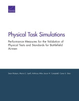 Physical Task Simulations: Performance Measures for the Validation of Physical Tests and Standards for Battlefield Airmen