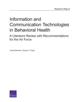 Information and Communication Technologies in Behavioral Health: A Literature Review with Recommendations for the Air Force