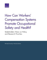 How Can Workers' Compensation Systems Promote Occupational Safety and Health? Stakeholder Views on Policy and Research Priorities