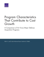 Program Characteristics That Contribute to Cost Growth: A Comparison of Air Force Major Defense Acquisition Programs
